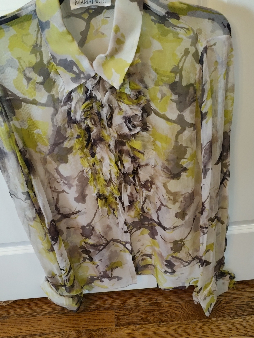 Maria Pinto Abstract Silk Shirt